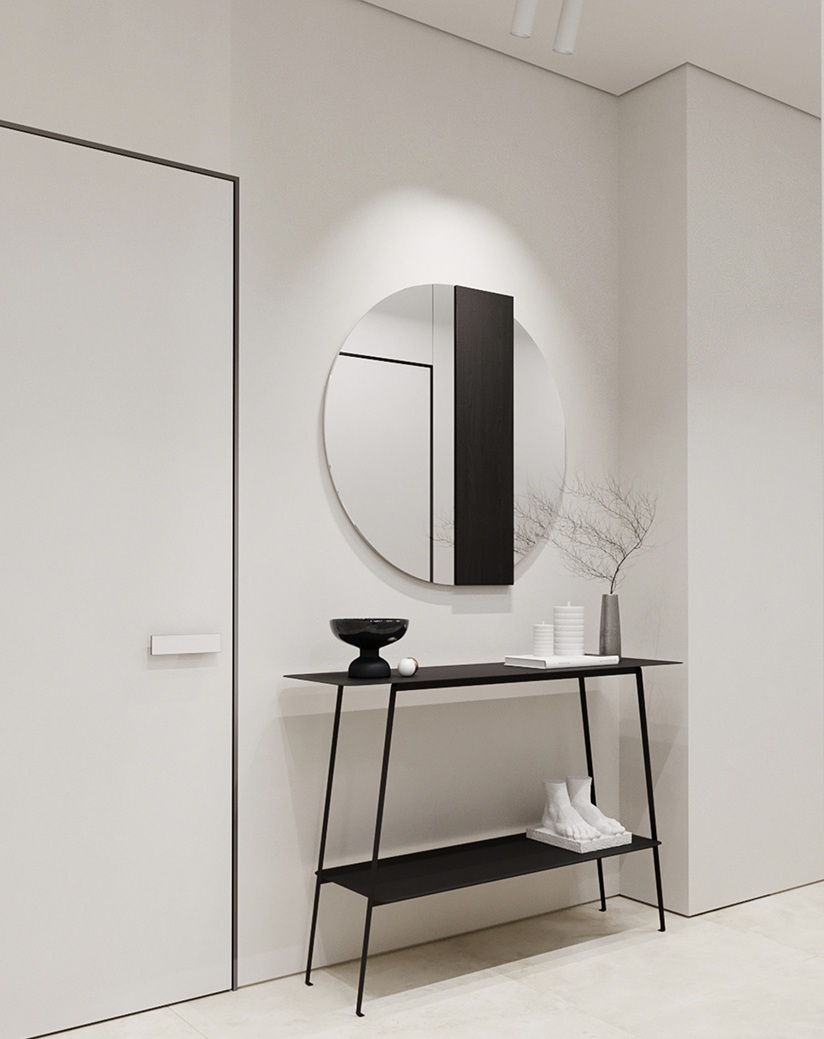 Профиль алюминиевый теневой с подсветкой Decaro D005A Black Черный 2000×50×55 фото в интерьере