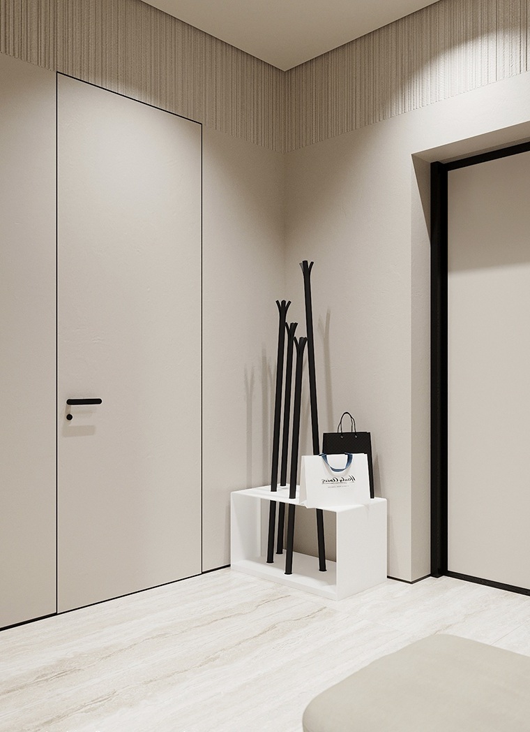 Профиль алюминиевый теневой с подсветкой Decaro D005A Black Черный 2000×50×55 фото в интерьере