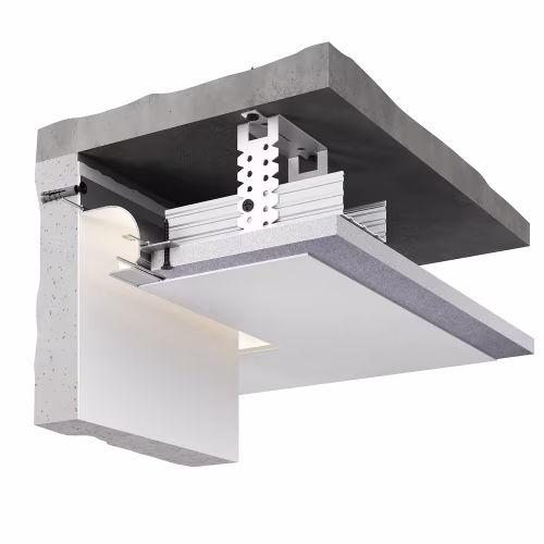 Профиль алюминиевый теневой под покраску с подсветкой Decaro D006 2000×75×70