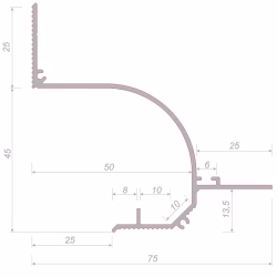 Профиль алюминиевый теневой с подсветкой Decaro D006A Black Черный 2000×75×70