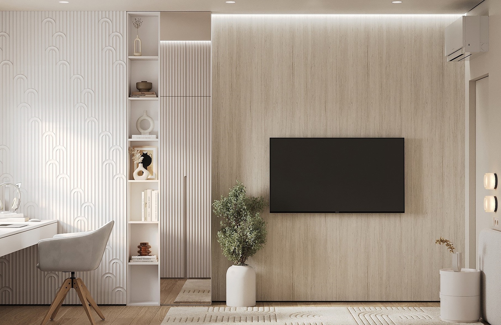 Профиль алюминиевый теневой с подсветкой Decaro D006A Black Черный 2000×75×70 фото в интерьере