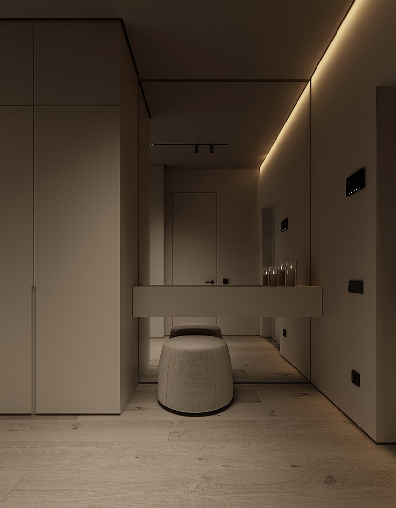 Профиль алюминиевый теневой с подсветкой Decaro D006A Black Черный 2000×75×70 фото в интерьере