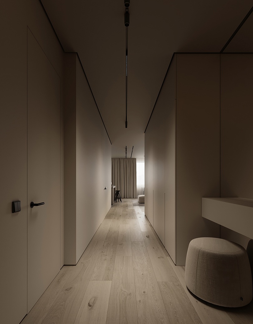 Профиль алюминиевый теневой с подсветкой Decaro D006A Black Черный 2000×75×70 фото в интерьере