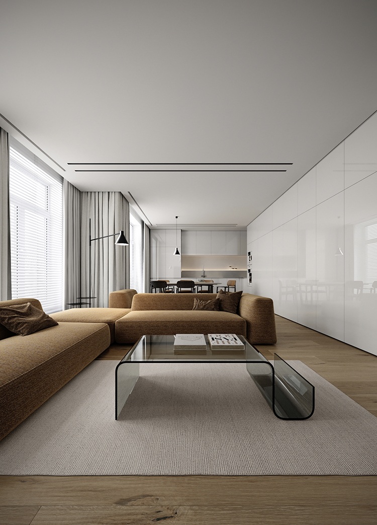 Профиль алюминиевый теневой с подсветкой Decaro D006A Black Черный 2000×75×70 фото в интерьере