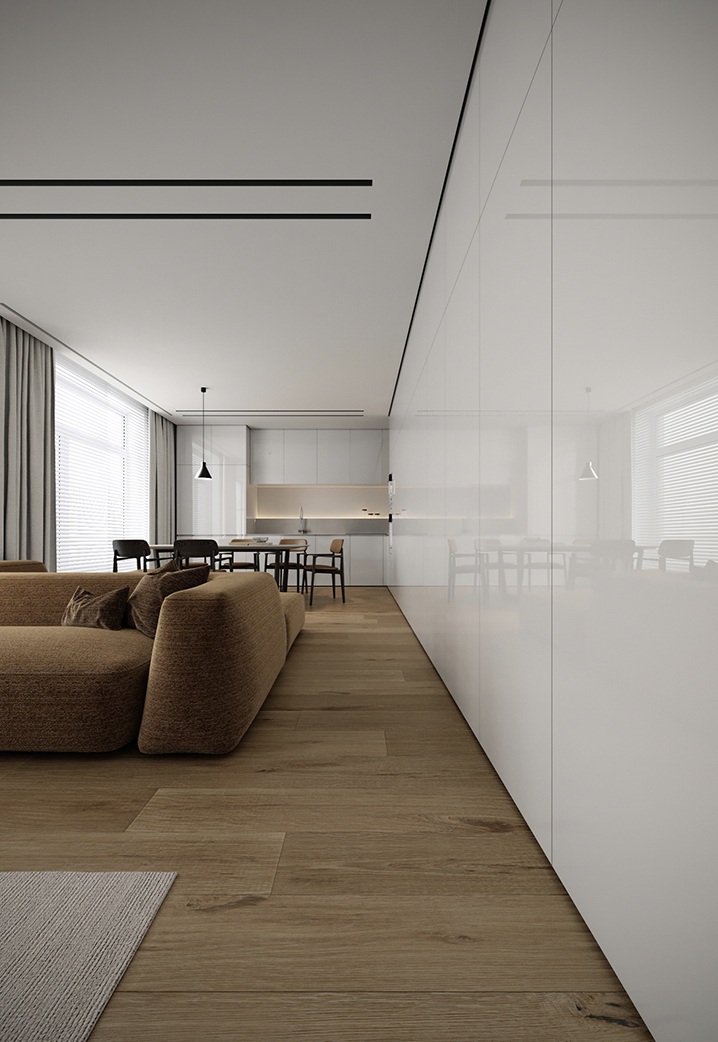 Профиль алюминиевый теневой с подсветкой Decaro D006A Black Черный 2000×75×70 фото в интерьере