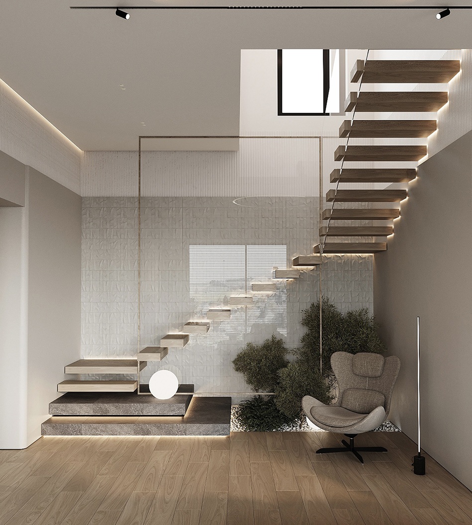 Профиль алюминиевый теневой с подсветкой Decaro D006A Black Черный 2000×75×70 фото в интерьере