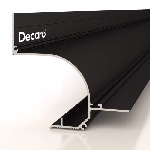 Профиль алюминиевый теневой с подсветкой Decaro D006A Black Черный 2000×75×70