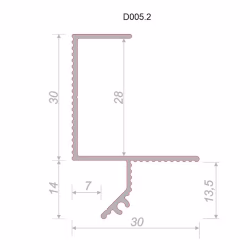Профиль алюминиевый теневой Decaro D005.2A Black Черный 2000×30×44
