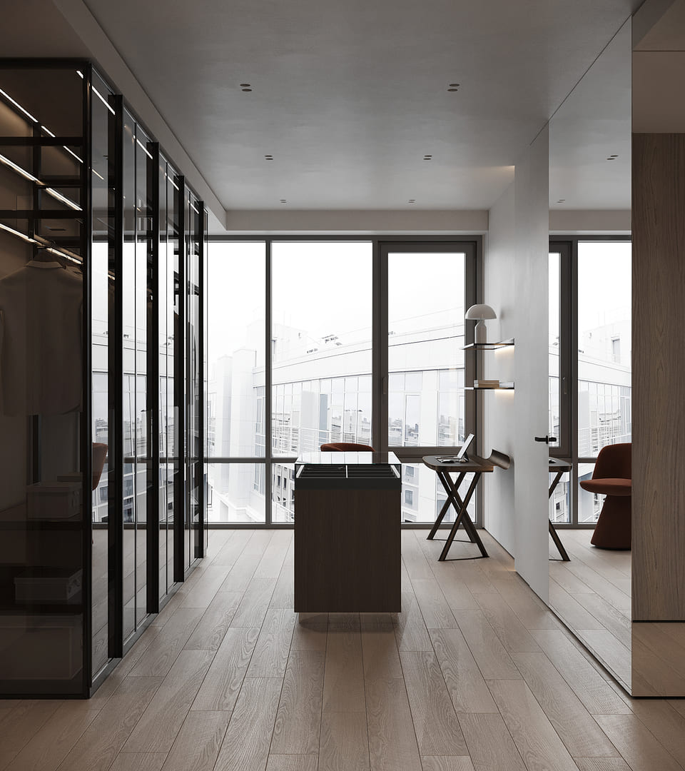 Профиль алюминиевый теневой под покраску Decaro D005.2 2000×30×44 фото в интерьере