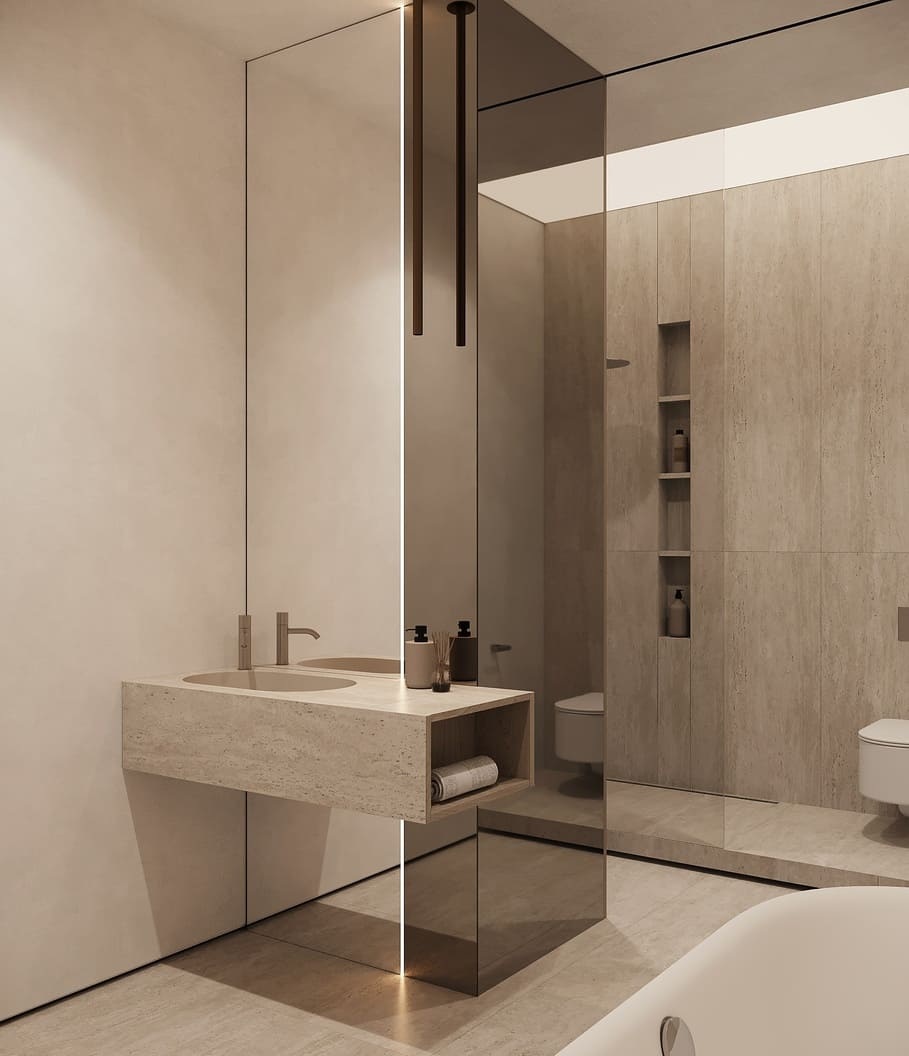 Профиль алюминиевый теневой под покраску Decaro D005.2 2000×30×44 фото в интерьере