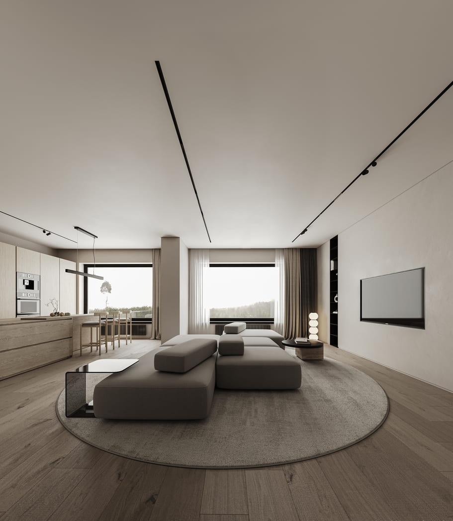 Профиль алюминиевый теневой под покраску Decaro D005.2 2000×30×44 фото в интерьере