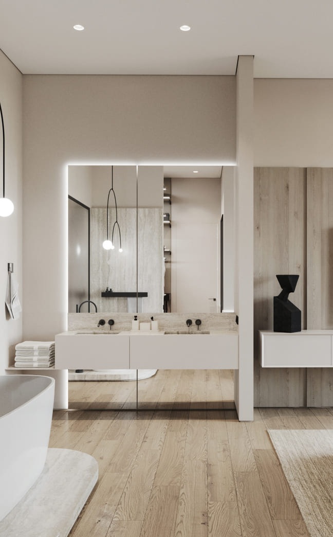 Профиль алюминиевый теневой под покраску Decaro D005.2 2000×30×44 фото в интерьере