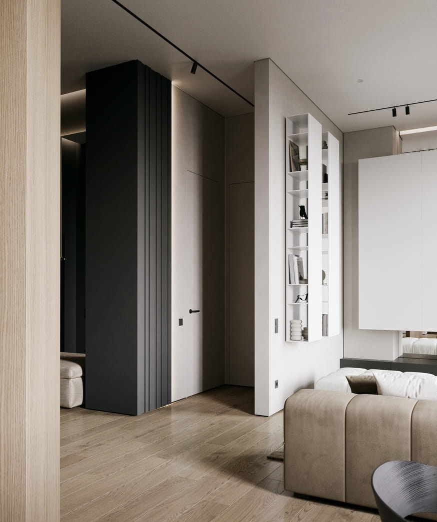 Профиль алюминиевый теневой под покраску Decaro D005.2 2000×30×44 фото в интерьере