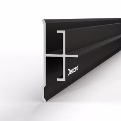 Профиль алюминиевый теневой соединительный Decaro D1181 Black anodizer Черный 3000×21,51×9,7
