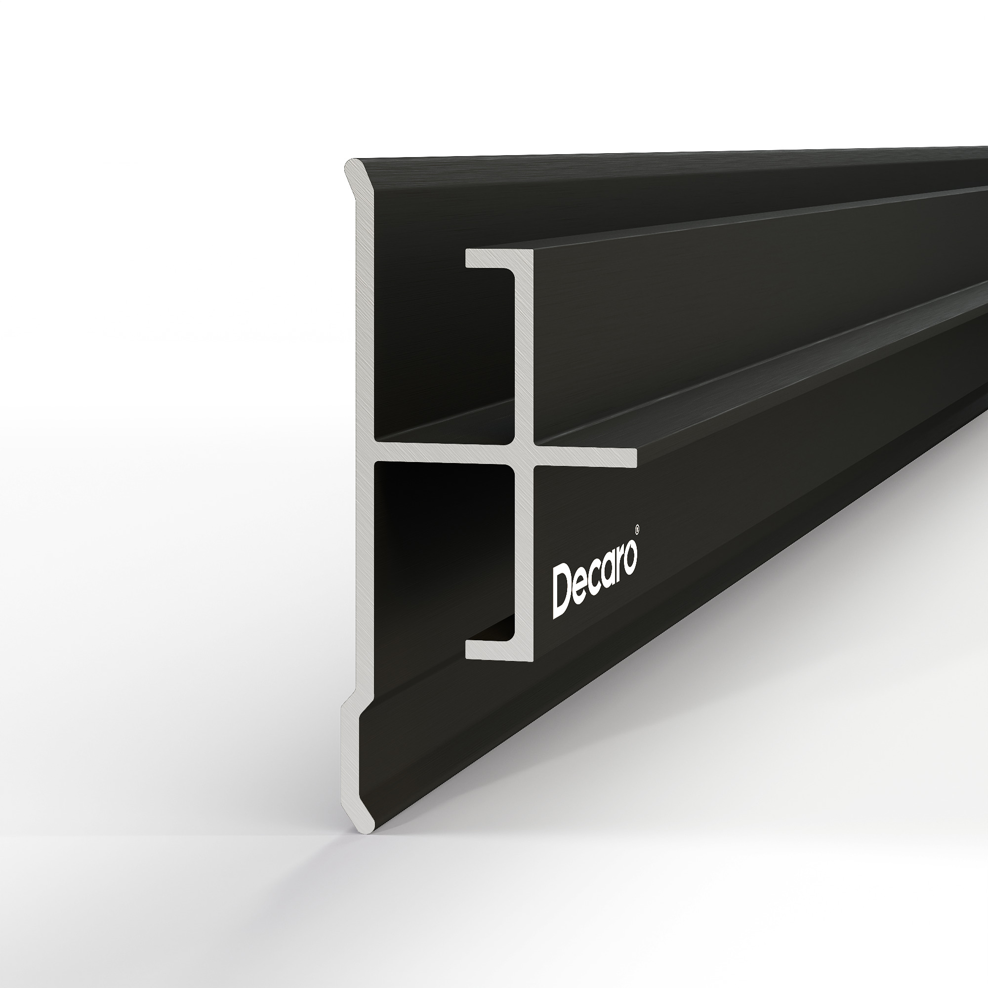Профиль алюминиевый теневой соединительный Decaro D1181 Black anodizer Черный 3000×21,51×9,7