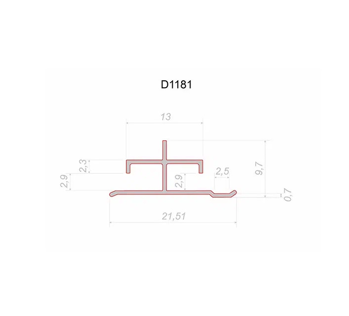 Профиль алюминиевый теневой соединительный Decaro D1181 Black anodizer Черный 3000×21,51×9,7