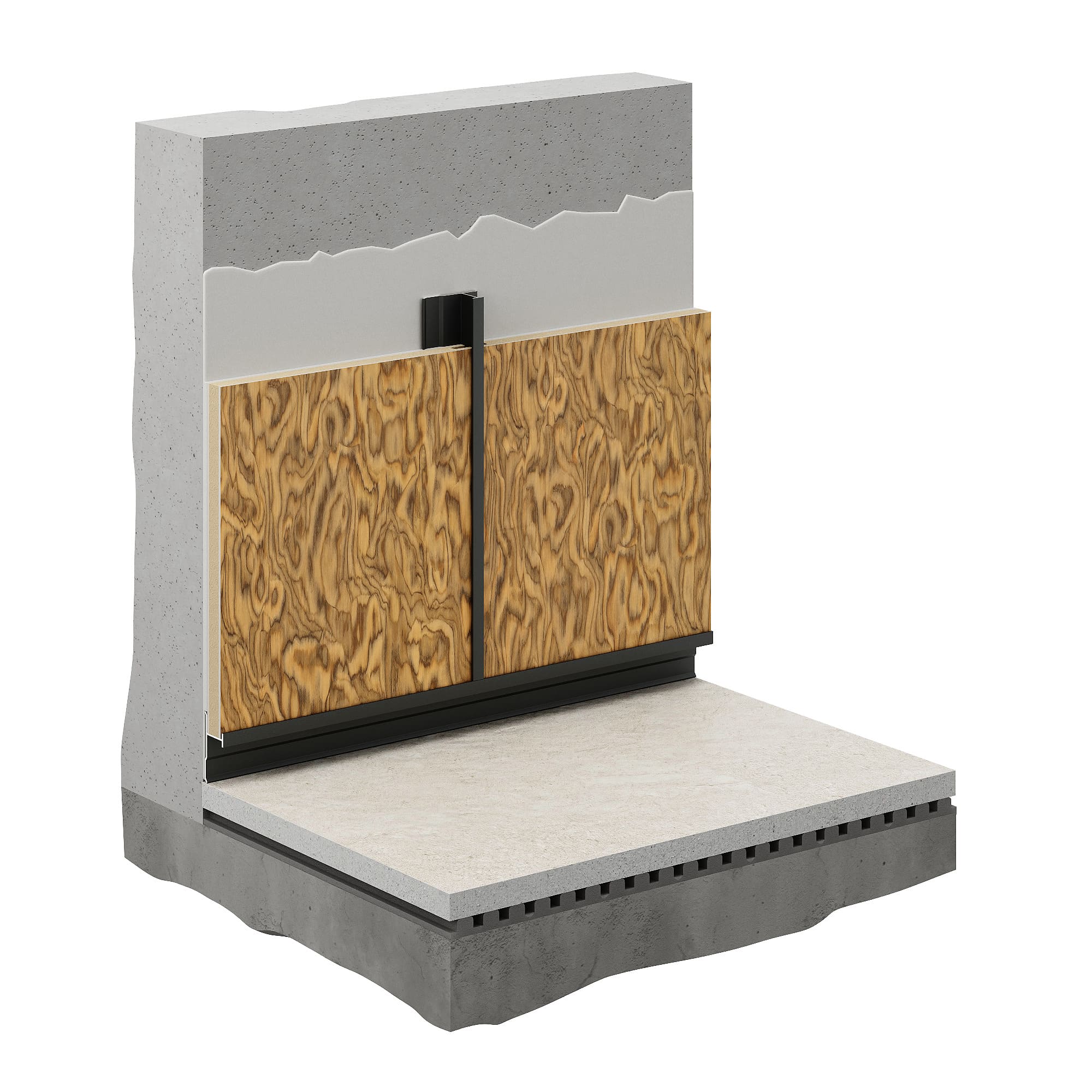 Профиль алюминиевый теневой соединительный Decaro D1182 Black anodizer Черный 3000×22,8×8,5