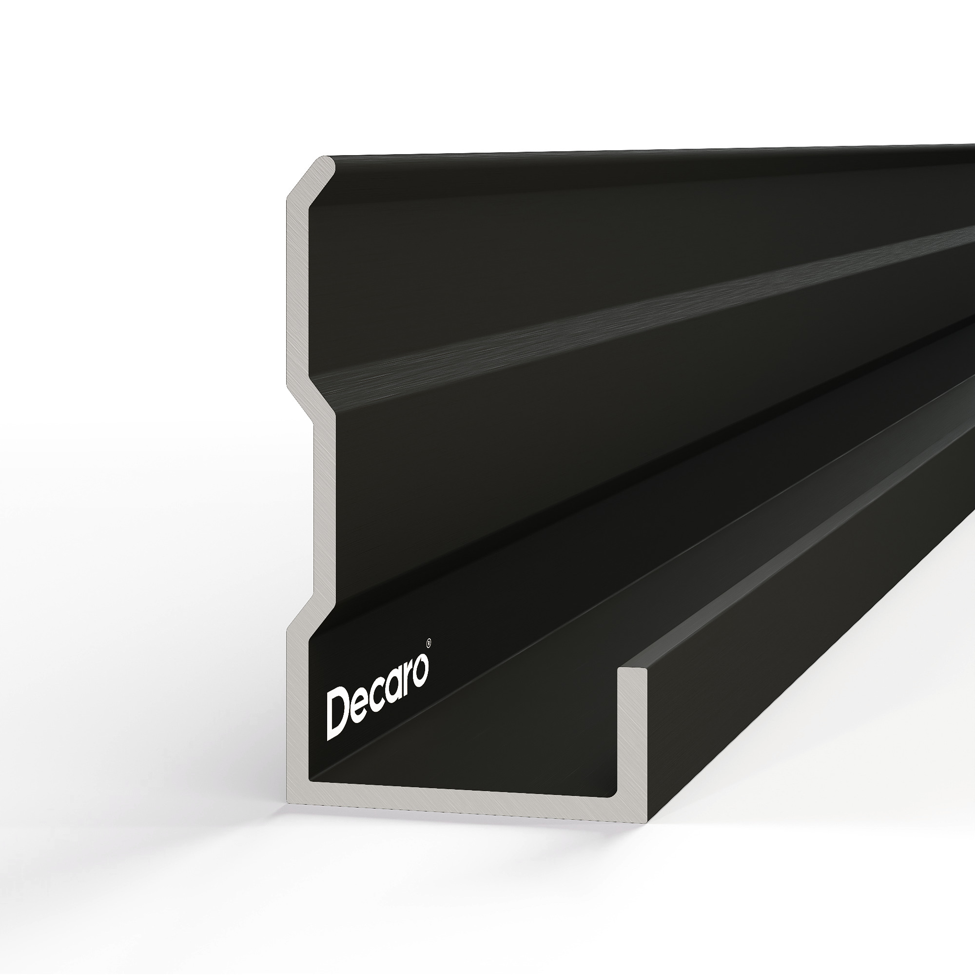 Профиль алюминиевый теневой торцевой Decaro D1183 Black anodizer Черный 3000×19,2×8,5