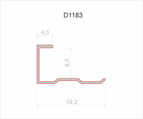 Профиль алюминиевый теневой торцевой Decaro D1183 Black anodizer Черный 3000×19,2×8,5