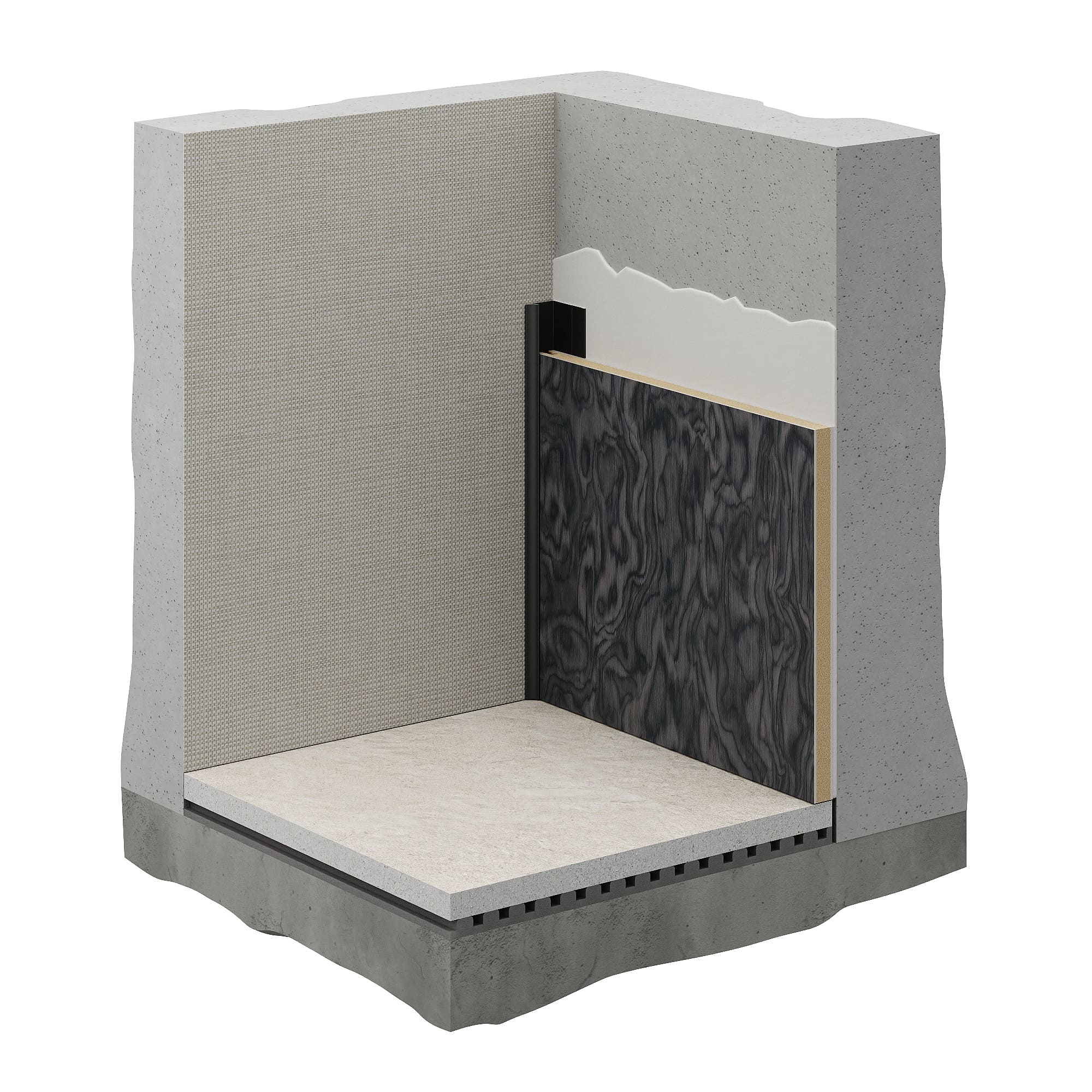 Профиль алюминиевый теневой угловой Decaro D1184 Black anodizer Черный 3000×18,1×8,5