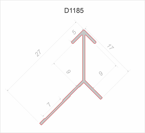 Профиль алюминиевый теневой угловой Decaro D1185 Black anodizer Черный 3000×27×17