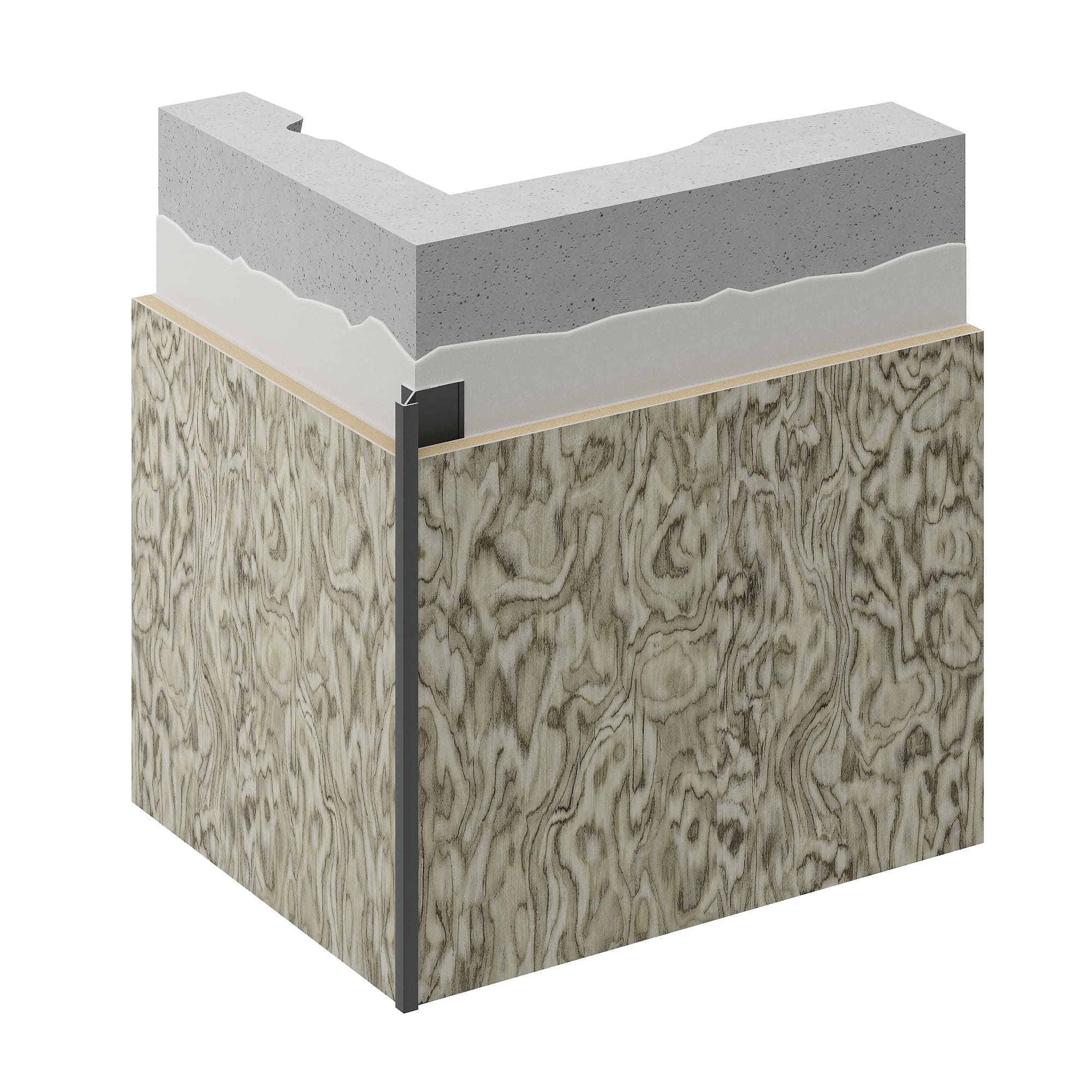 Профиль алюминиевый теневой угловой Decaro D1185 Black anodizer Черный 3000×27×17