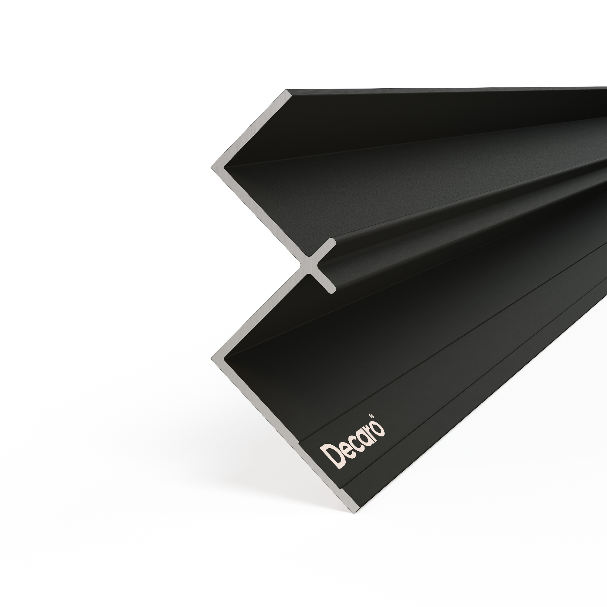 Профиль алюминиевый теневой угловой Decaro D1186 Black anodizer Черный 3000×24×18