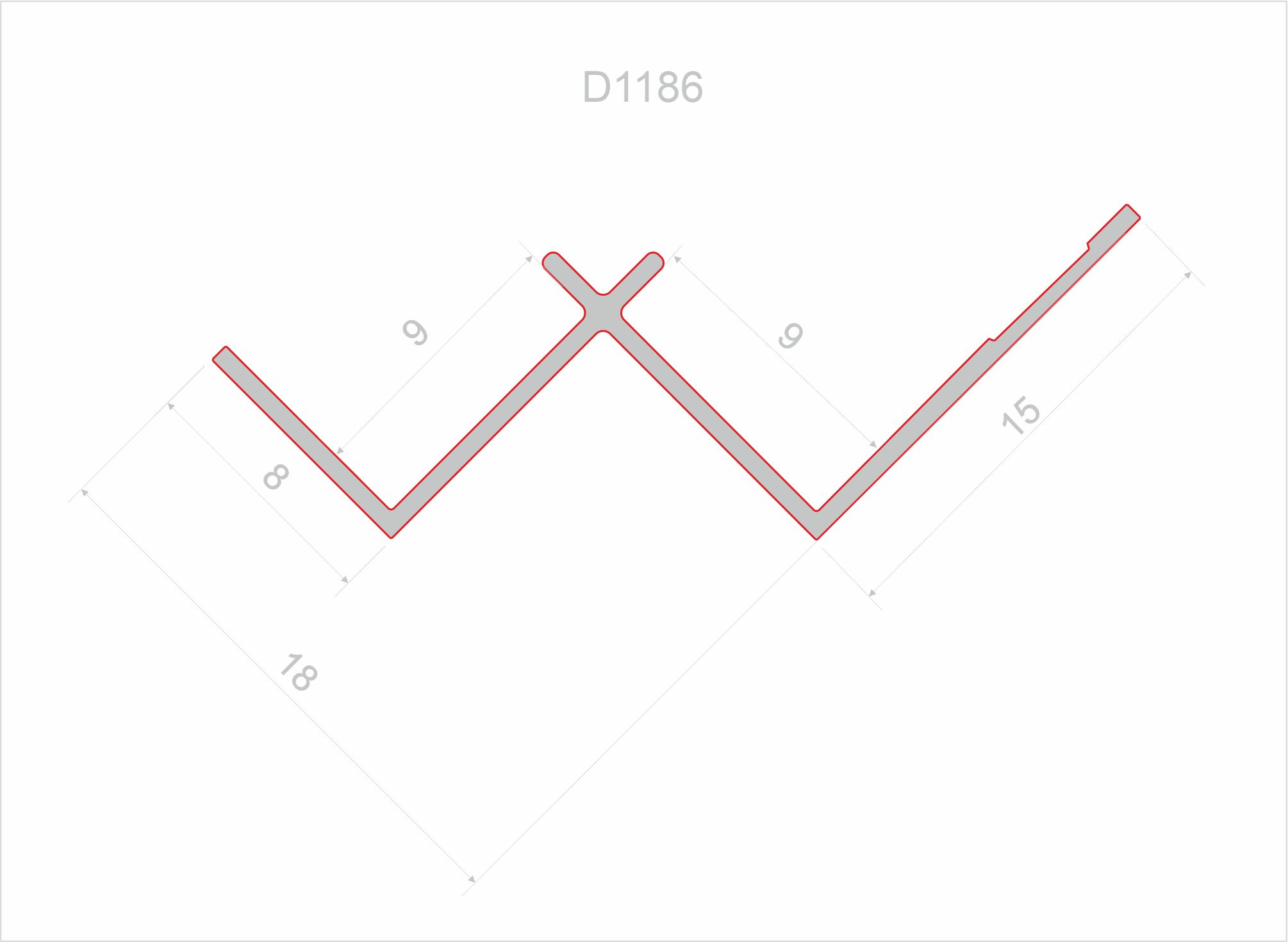 Профиль алюминиевый теневой угловой Decaro D1186 Black anodizer Черный 3000×24×18