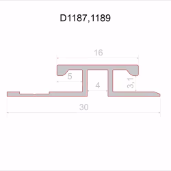 Профиль алюминиевый теневой соединительный Decaro D1187 Starlight Серебряный 3000×30×3,1