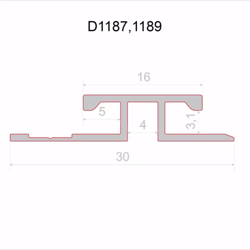Профиль алюминиевый теневой соединительный Decaro D1187 Starlight Серебряный 3000×30×3,1
