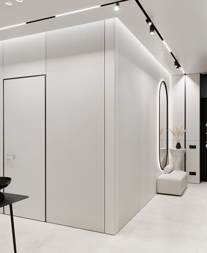 Профиль алюминиевый теневой разделительный Decaro D009A Brass Латунный 3000×5×10 фото в интерьере