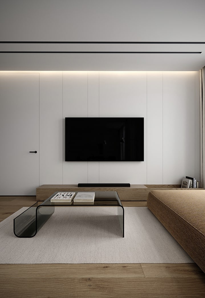 Профиль алюминиевый теневой разделительный Decaro D009A Brass Латунный 3000×5×10 фото в интерьере