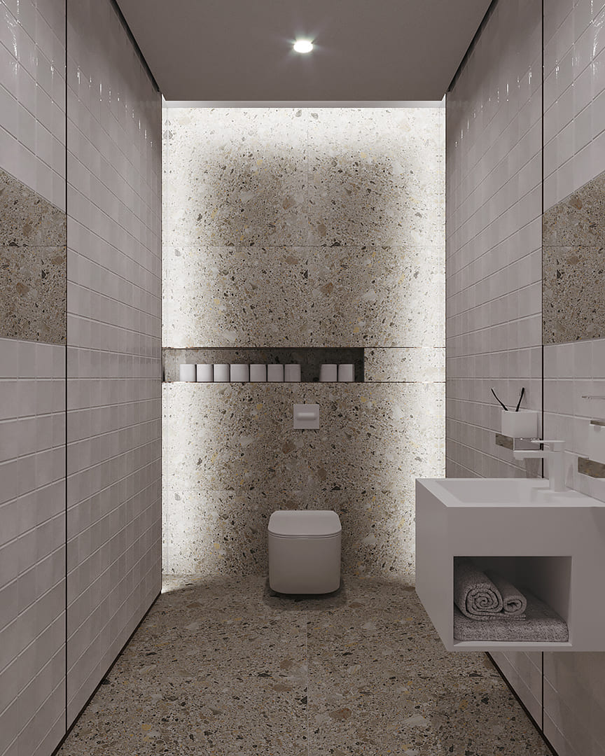 Профиль алюминиевый теневой разделительный Decaro D009A Brass Латунный 3000×5×10 фото в интерьере