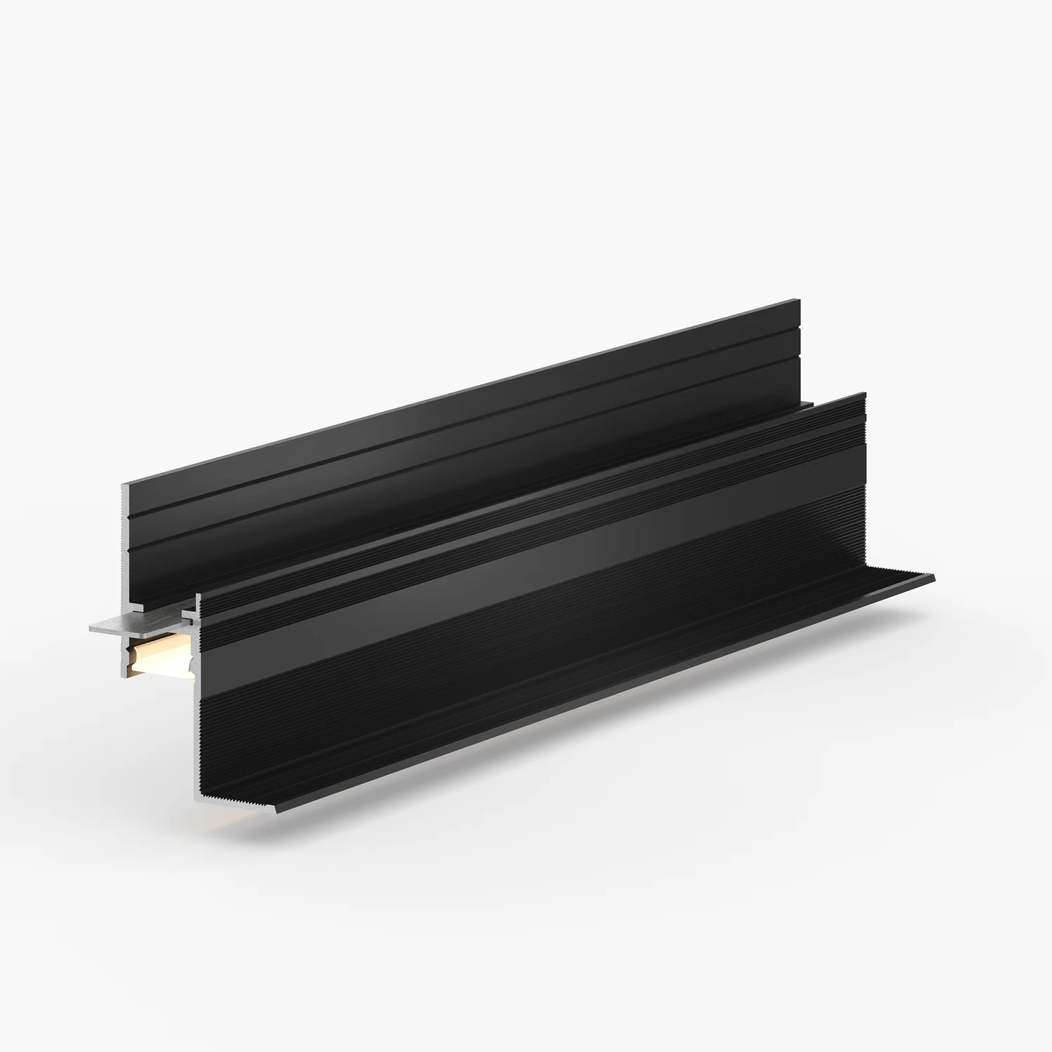 Профиль алюминиевый теневой с подсветкой Laconistiq Multilevel Черный муар RAL 9005 27-31-300 3000×46,5×28,7