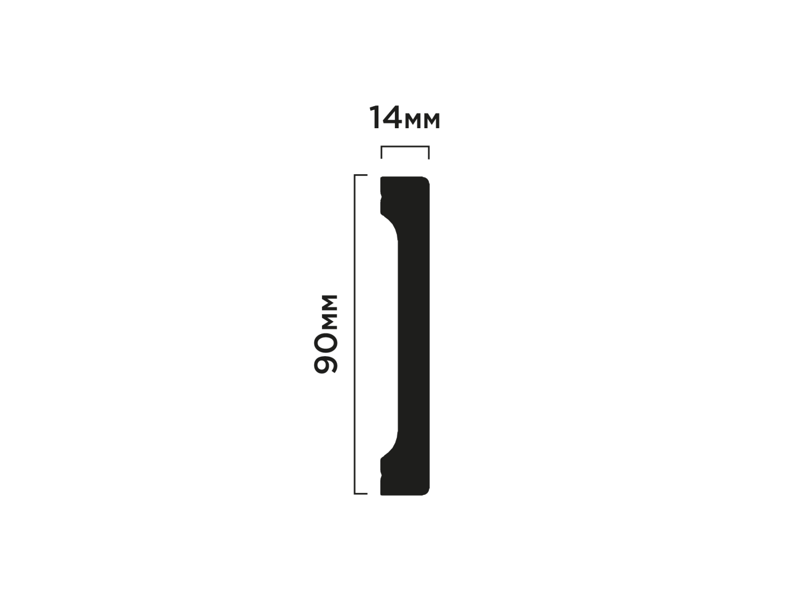 Плинтус Hiwood B90V1 BK114 2700×90×14 Плинтус Hiwood B90V1 BK114 2700×90×14