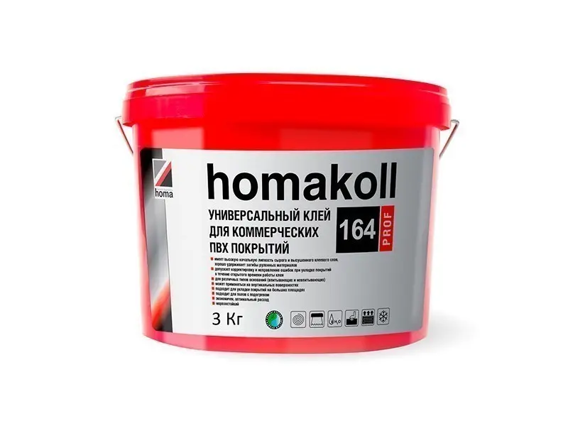 Клей для виниловой плитки Homakoll 164 Prof водно-дисперсионный 3 кг