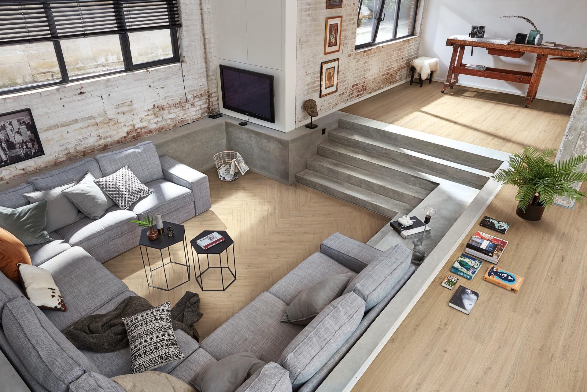 Ламинат Meister LD 250 Дуб Сэнд Клиф Sand cliff oak 600002-1288244-07122 1288×244×10 фото в интерьере