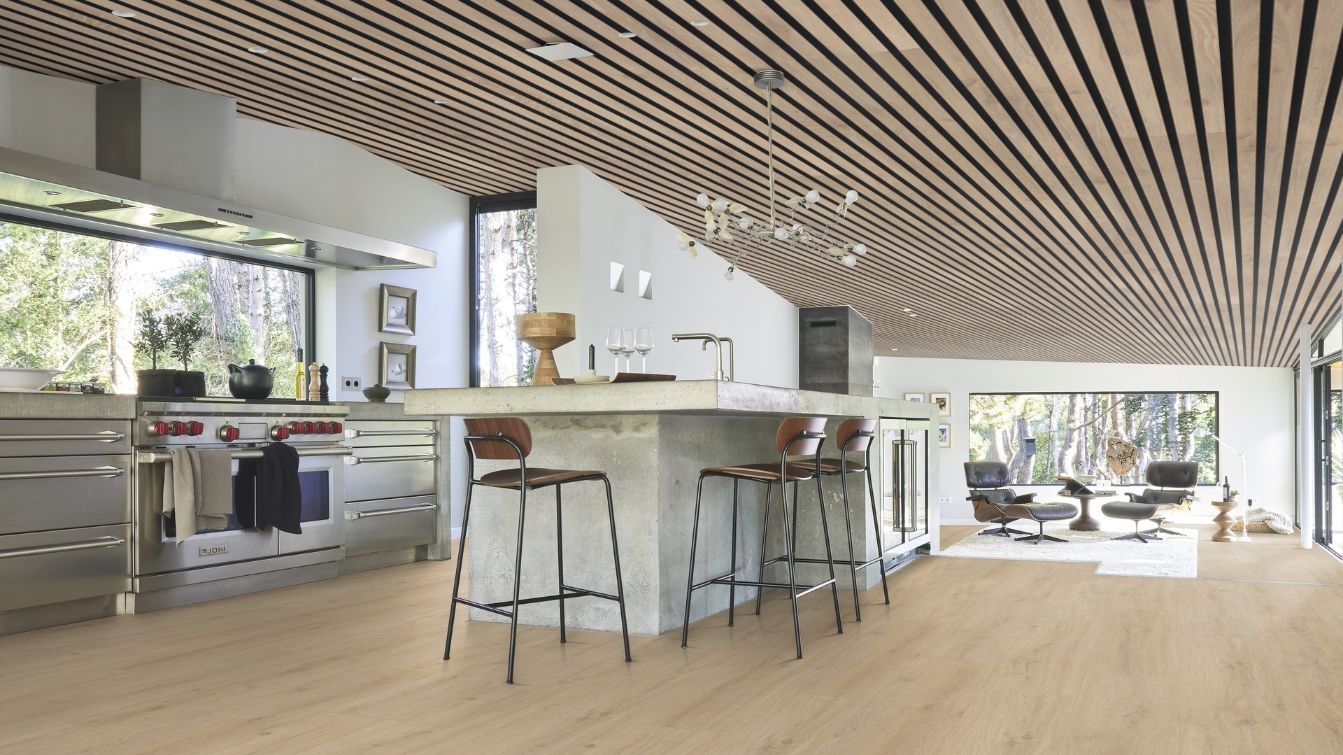 Ламинат Meister LD 250 Дуб Сэнд Клиф Sand cliff oak 600002-1288244-07122 1288×244×10 фото в интерьере