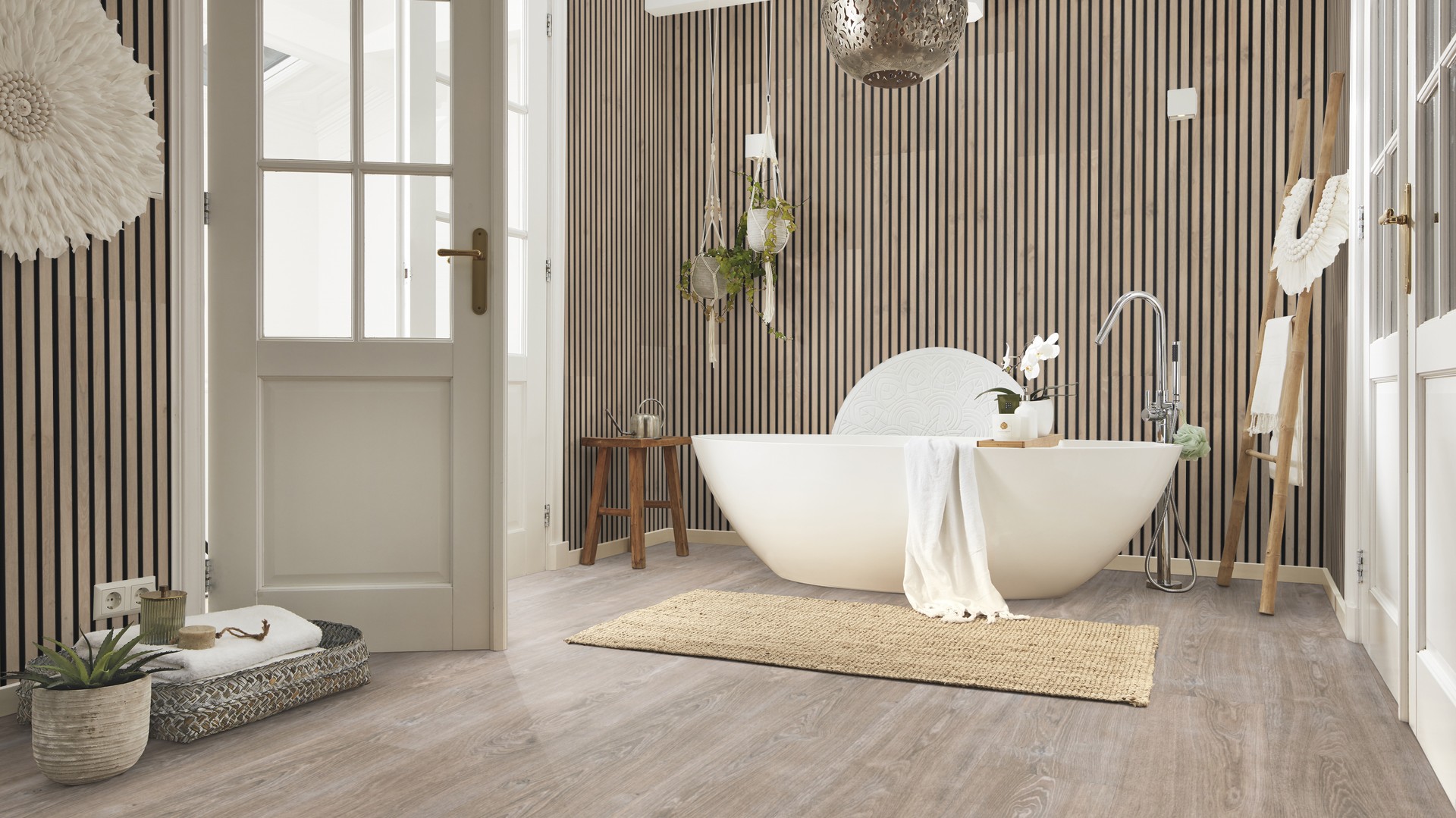 Ламинат Meister LL 250 Дуб Вайт грей White grey oak 600009-2052248-06277 2052×248×10 фото в интерьере