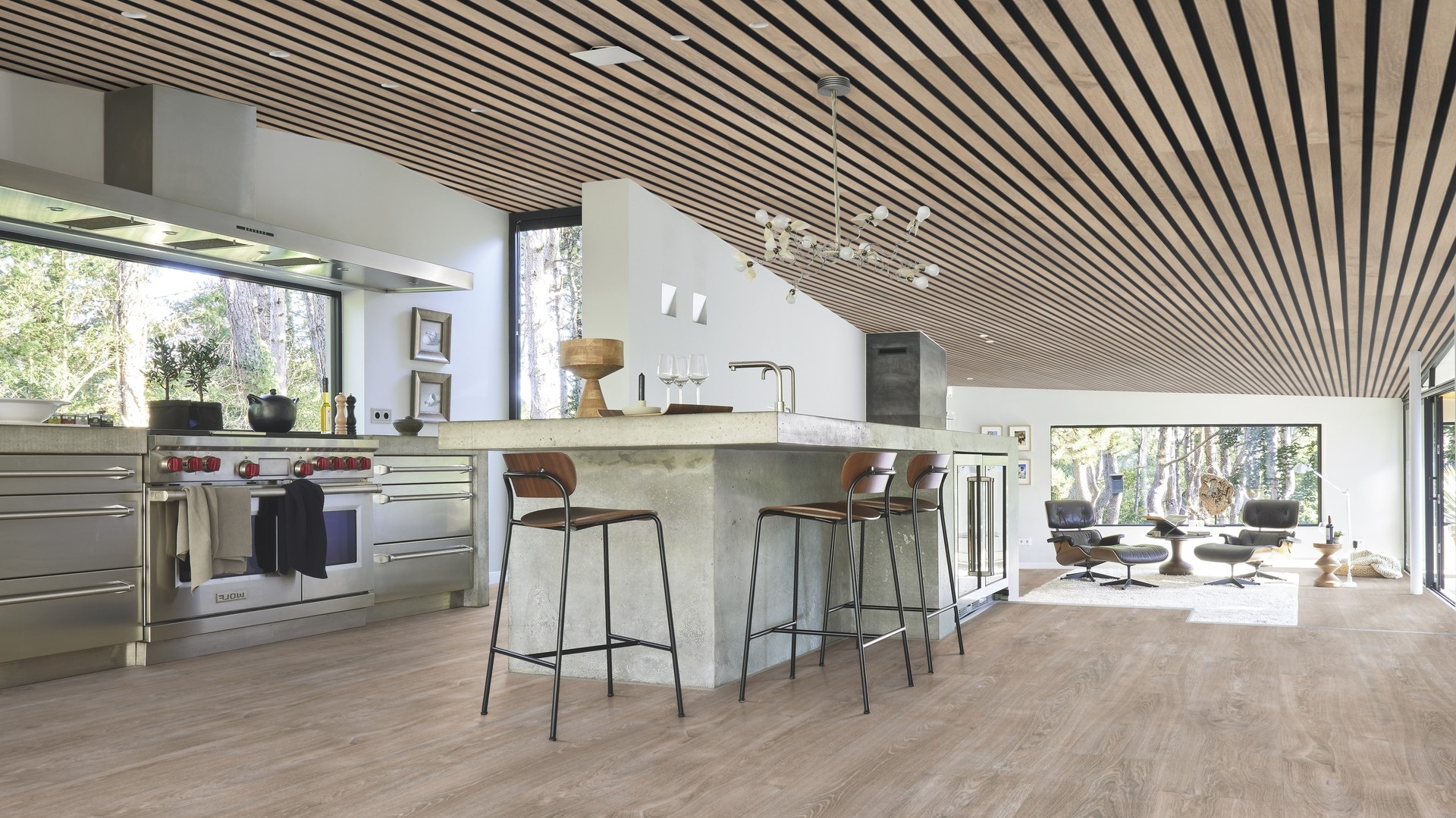 Ламинат Meister LL 250 Дуб Вайт грей White grey oak 600009-2052248-06277 2052×248×10 фото в интерьере