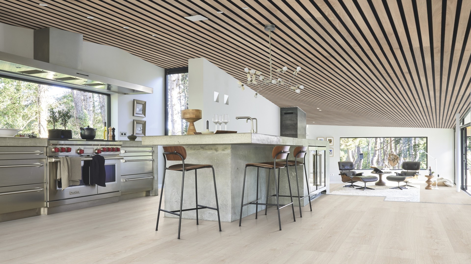 Ламинат Meister LL 250 Дуб Вайт монтейн White mountain oak 600009-2052248-07124 2052×248×10 фото в интерьере