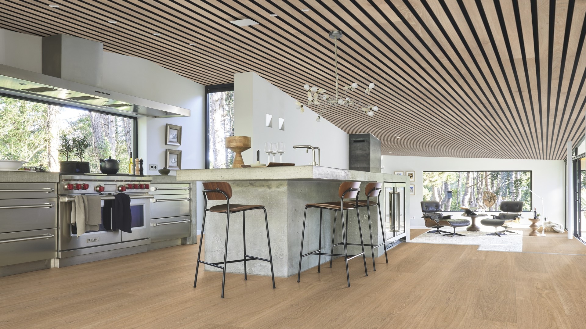 Ламинат Meister LL 250 Дуб Тоффи Toffee oak 600009-2052248-07142 2052×248×10 фото в интерьере