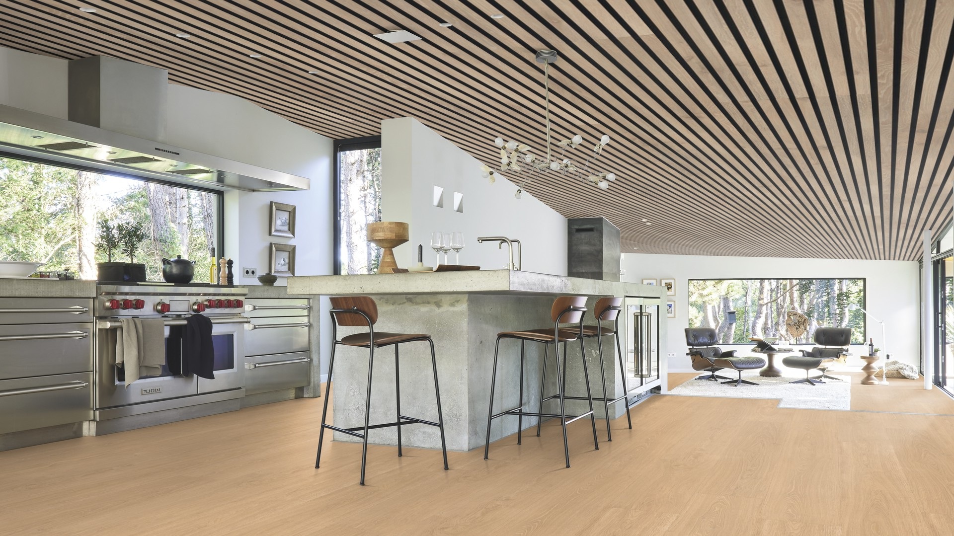 Ламинат Meister LL 250 Дуб Лайт вали Light valley oak 600009-2052248-07144 2052×248×10 фото в интерьере