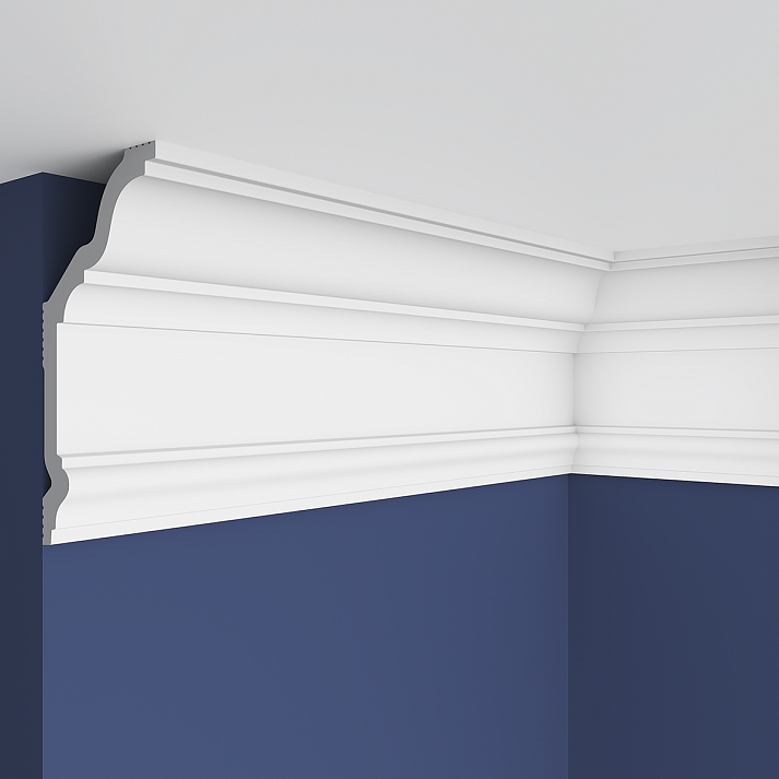 Потолочный плинтус под покраску Европласт U.6.50.402 с подсветкой 2000×60×120