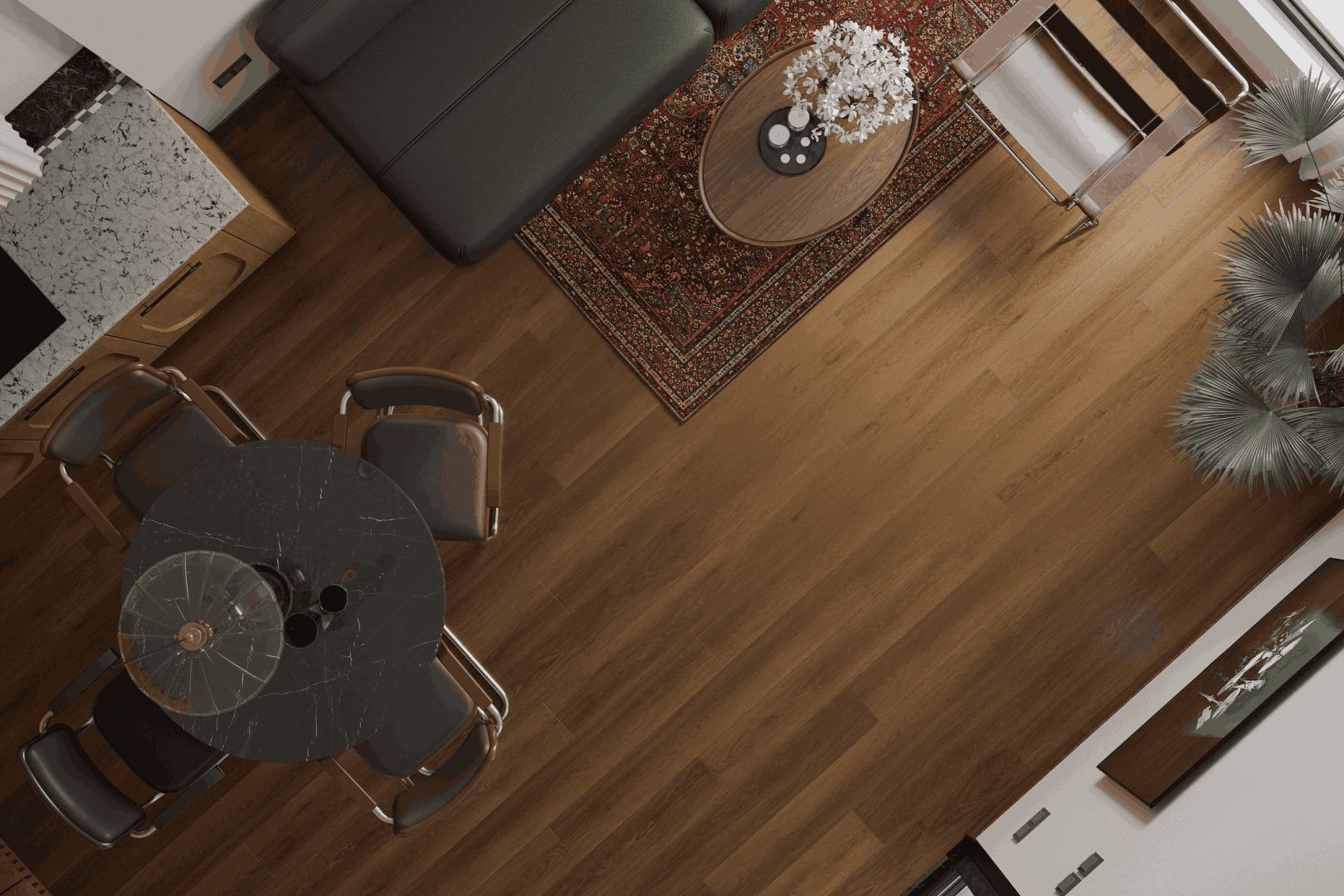 Кварцвиниловый SPC ламинат Alpine Floor Premium XL Дуб Утренний ECO 7-38 1524×180×8 фото в интерьере