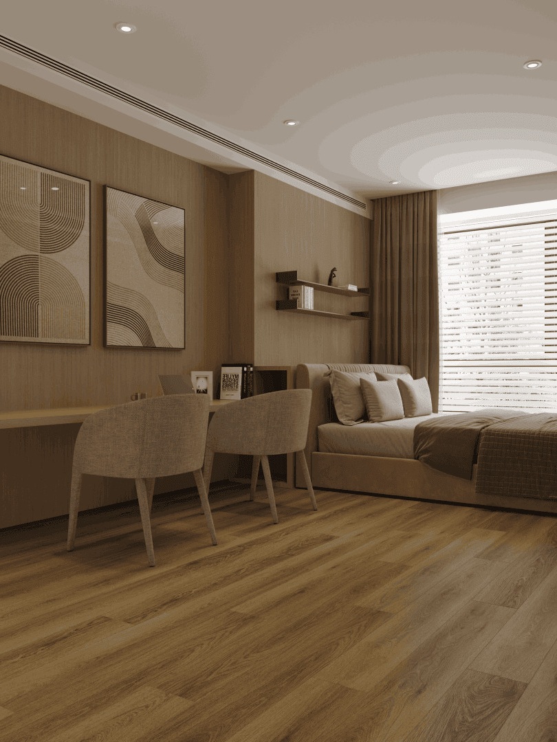 Кварцвиниловый SPC ламинат Alpine Floor Premium XL Дуб Вековой ECO 7-39 1524×180×8 фото в интерьере