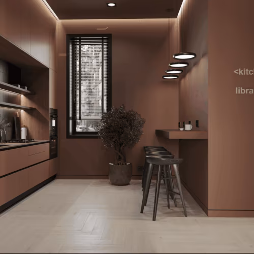 Кварцвиниловая плитка Norland клеевая Parquet LVT Easy Plank 1067-5 венгерская елка 590×118×2,5
