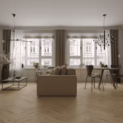 Кварцвиниловая плитка Norland клеевая Parquet LVT Clear Room 1067-6 венгерская елка 590×118×2,5