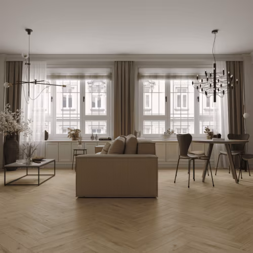 Кварцвиниловая плитка Norland клеевая Parquet LVT Clear Room 1067-6 венгерская елка 590×118×2,5