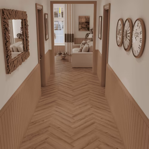 Кварцвиниловая плитка Norland клеевая Parquet S LVT Senezh 1056-5 венгерская елка 590×118×2,5